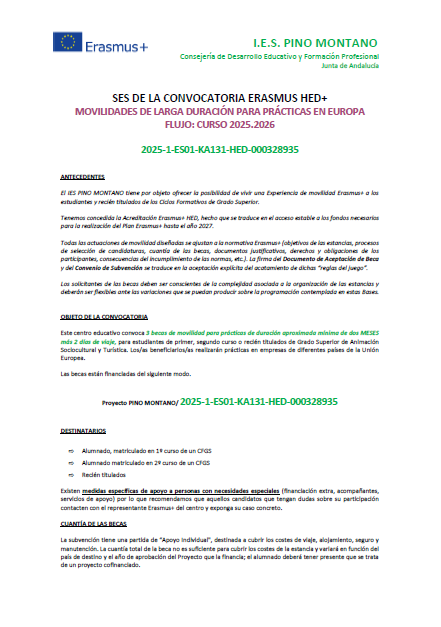 Erasmus HED Pino Montano 25/26